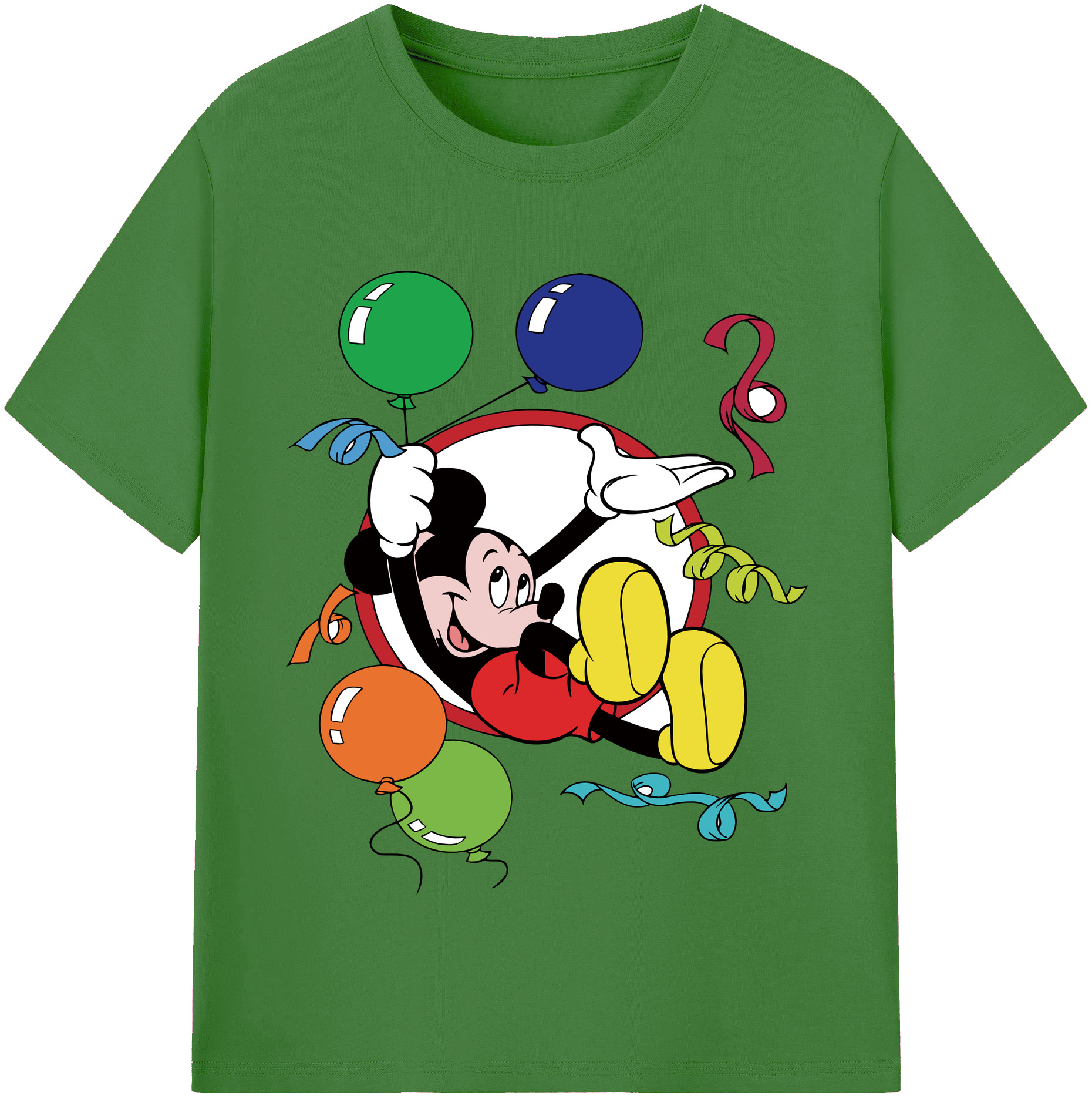 （画像用） ミッキーマウス Mickey Mouse レディースカジュアルプリントTシャツ（綿100％）